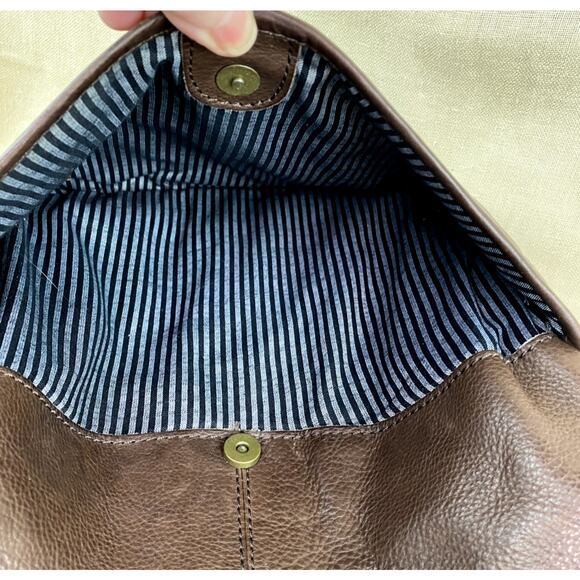 Fat Face Brown Soft Pebble Leather Cross Body Purse Saddle Bag - Picture 7 of 7